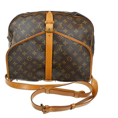 Louis Vuitton Saumur Handbag Monogram Canvas, BROWN, LEATHER, Shoulder bag