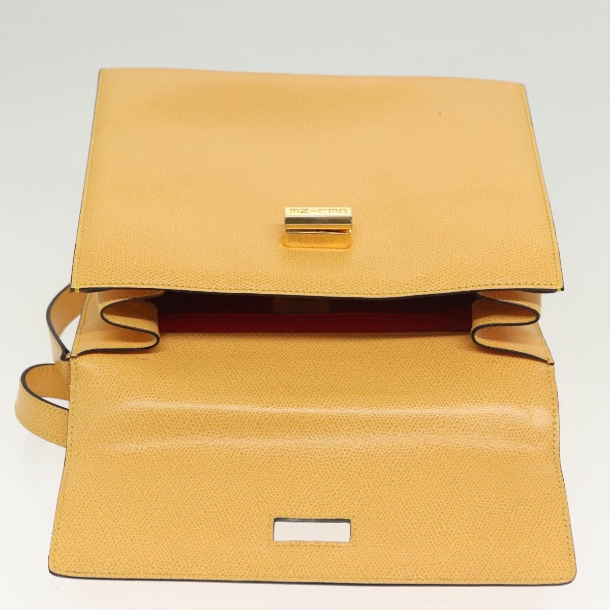 Celine Vintage Convertible Turnlock Top Handle Bag Leather, YELLOW, LEATHER, Handbag