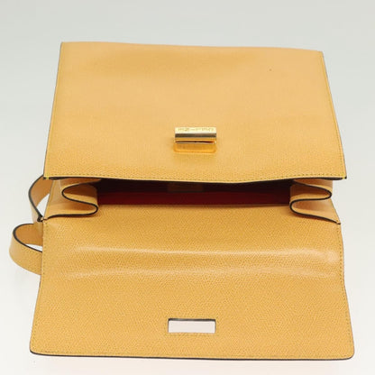 Celine Vintage Convertible Turnlock Top Handle Bag Leather, YELLOW, LEATHER, Handbag
