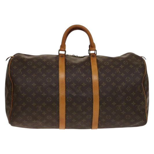 Louis Vuitton Keepall Bag Monogram Canvas, BROWN, CANVAS, Travel bag