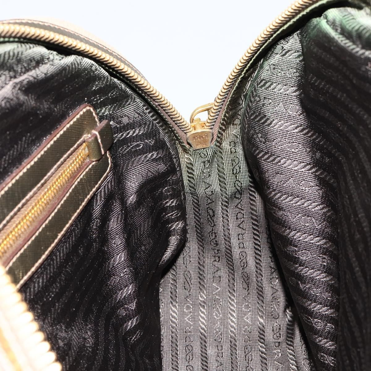 Prada Bowler Bag Canvas with Leather, BEIGE, CANVAS, Handbag