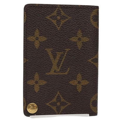 Louis Vuitton Porte Cartes Pression Card Case Monogram Canvas, BROWN, CANVAS, Card Holders
