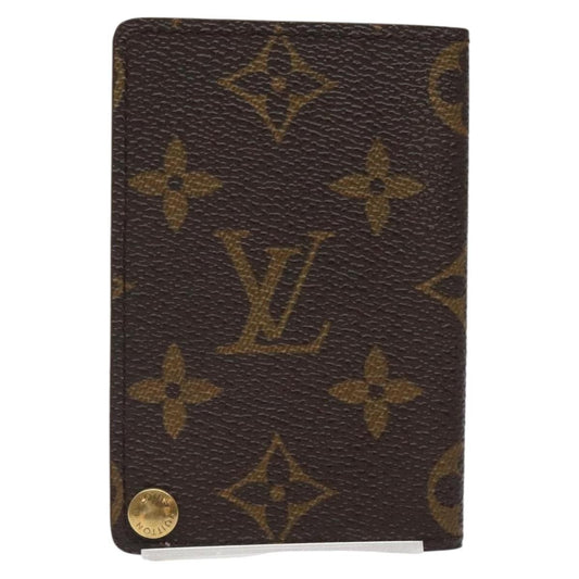 Louis Vuitton Porte Cartes Pression Card Case Monogram Canvas, BROWN, CANVAS, Card Holders