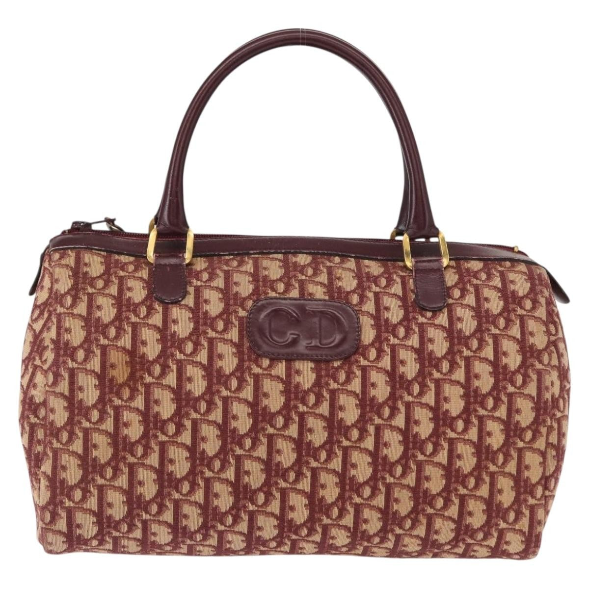 Christian Dior Vintage Trotter Handbag Canvas, RED, CANVAS, Handbag