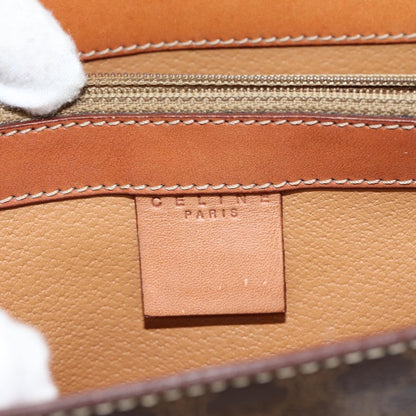 Celine Vintage Convertible Top Handle Bag Macadam Coated Canvas, BROWN, CANVAS, Handbag