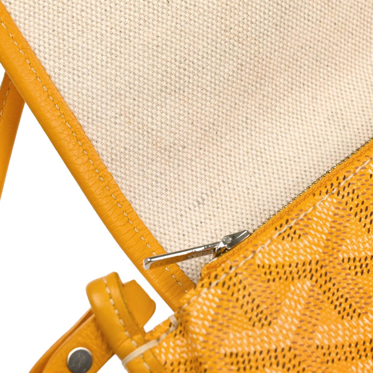 Goyard Plumet Clutch Wallet Coated Canvas, YELLOW, CANVAS, Shoulder bag