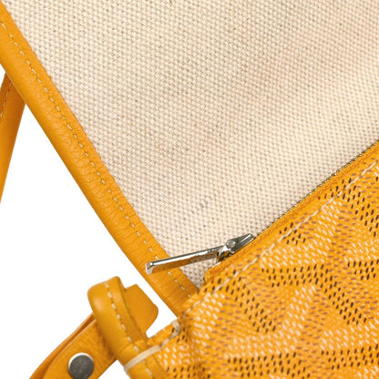 Goyard Plumet Clutch Wallet Coated Canvas, YELLOW, CANVAS, Shoulder bag