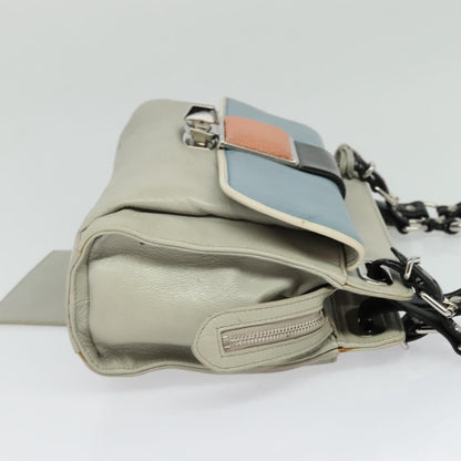 Balenciaga Cherche Midi Chain Shoulder Bag Leather, GRAY, LEATHER, Shoulder bag