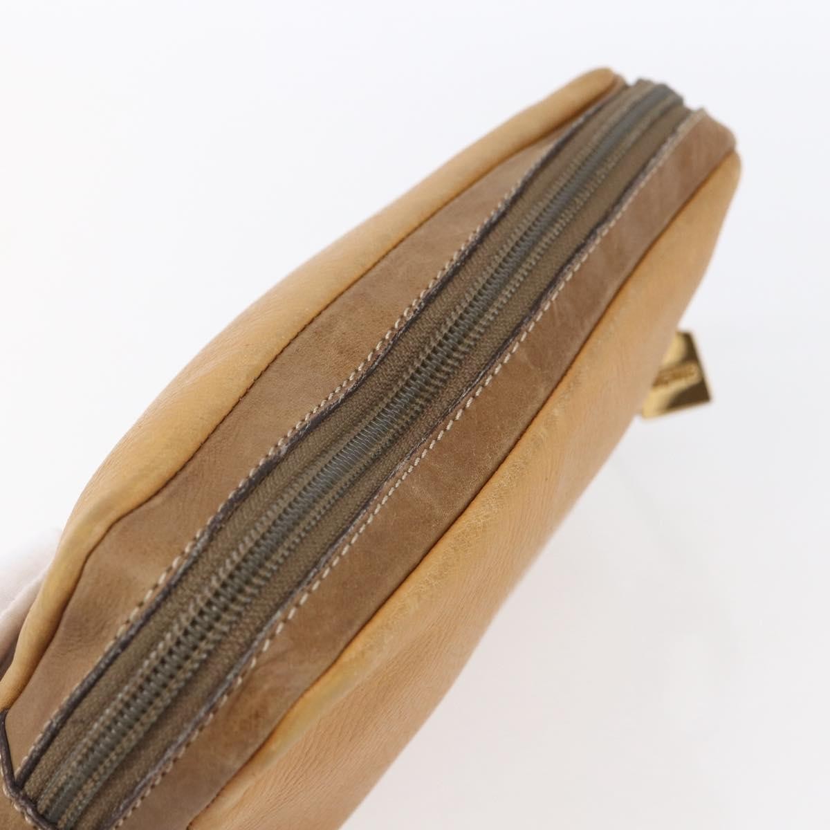 Loewe Anagram Clutch Bag Leather, BEIGE, LEATHER, Clutche & pouche