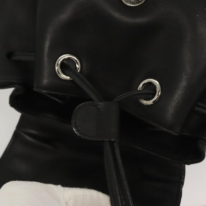 Salvatore Ferragamo Gancini Flap Drawstring Backpack Leather, BLACK, LEATHER, Backpack