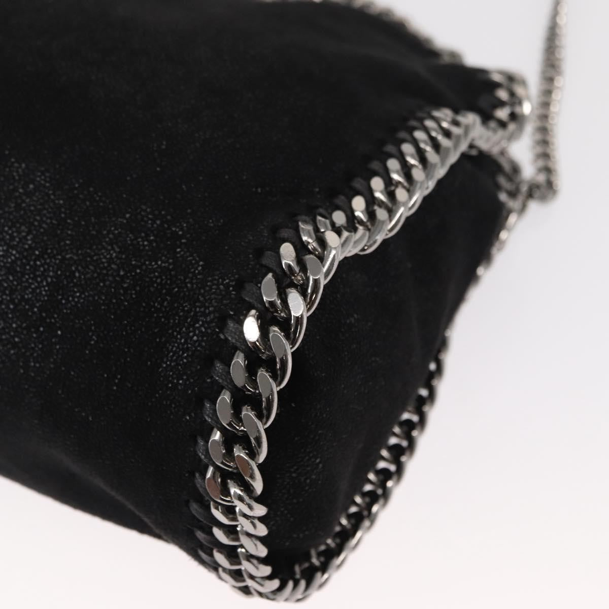 Stella McCartney Falabella Fold Over Crossbody Bag Shaggy Deer, BLACK, POLYESTER, Shoulder bag
