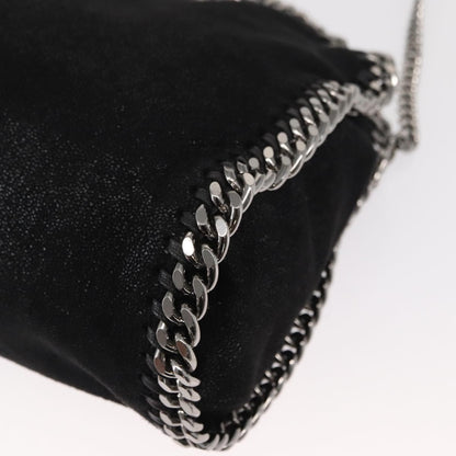 Stella McCartney Falabella Fold Over Crossbody Bag Shaggy Deer, BLACK, POLYESTER, Shoulder bag