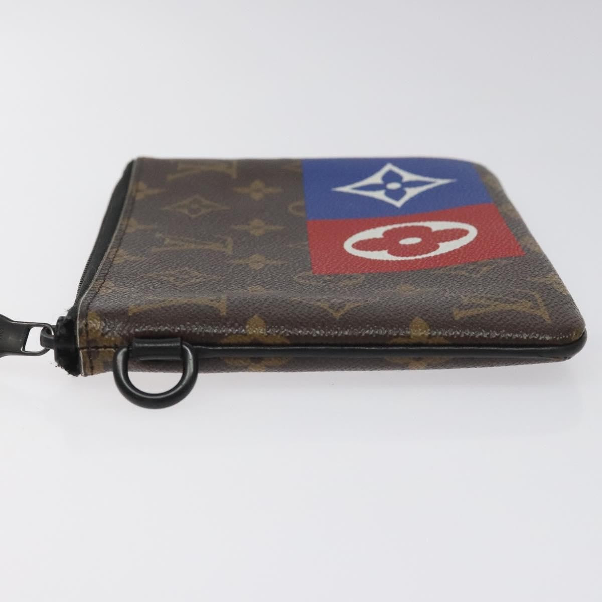 Louis Vuitton Zipped Pouch Limited Edition Logo Story Monogram Canvas, BROWN, CANVAS, Clutche & pouche