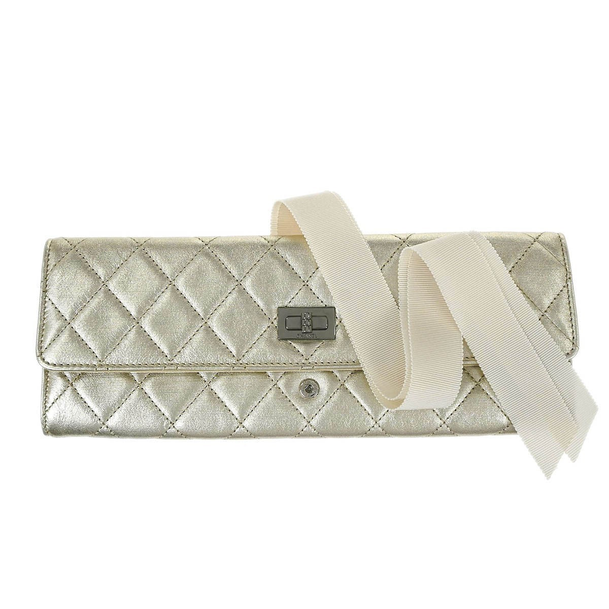 Chanel Reissue 2.55 Clutch Leather, Gold, Leather, Clutch