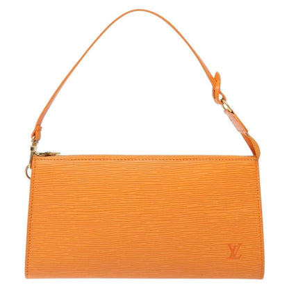 Louis Vuitton Pochette Accessoires Epi Leather, ORANGE, LEATHER, Clutche & pouche