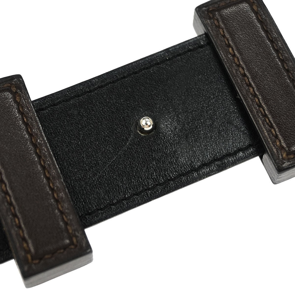 Hermes Constance Reversible Belt Leather, BROWN, LEATHER, Belts