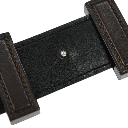 Hermes Constance Reversible Belt Leather, BROWN, LEATHER, Belts