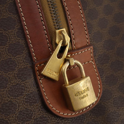 Celine Vintage Macadam Boston bag Canvas and Leather, BROWN, CANVAS, Travel bag