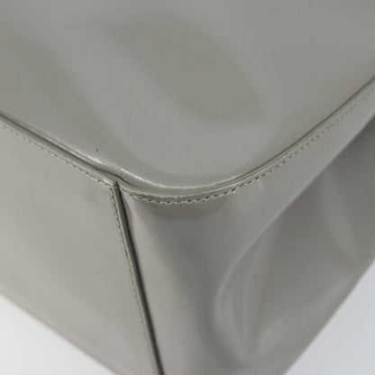 Prada Resin Handle Tote Patent Leather, GRAY, PATENT_LEATHER, Handbag
