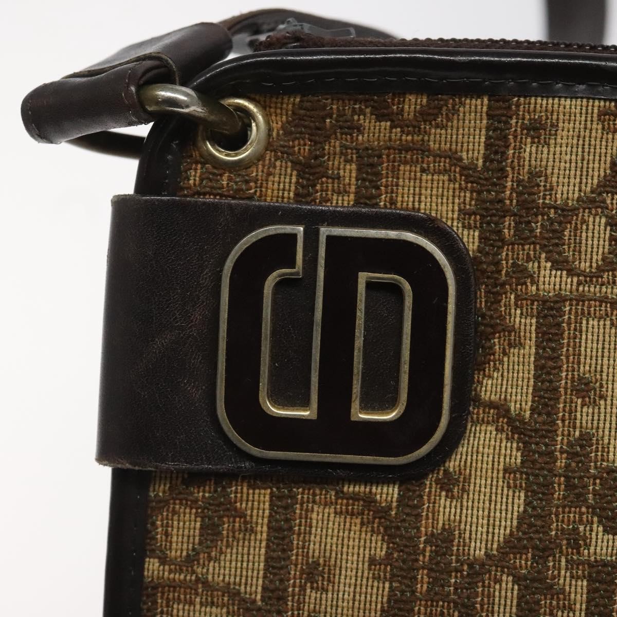 Christian Dior Vintage Trotter Shoulder Bag Canvas, BROWN, CANVAS, Shoulder bag
