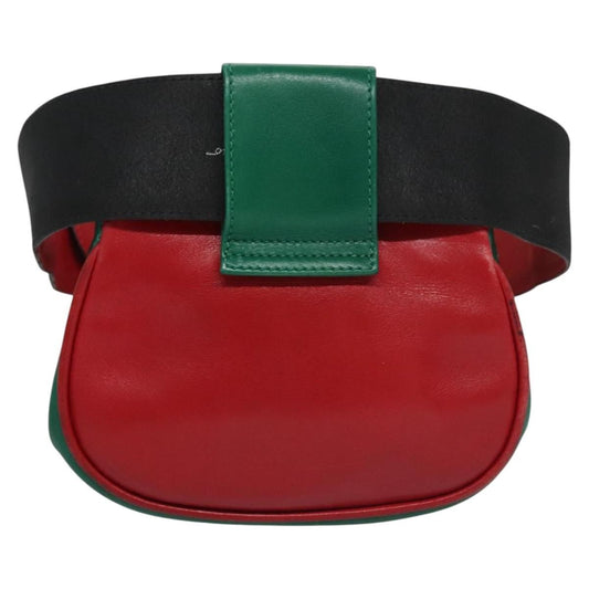 Salvatore Ferragamo Gancini waist bag Leather, RED, LEATHER, Clutche & pouche