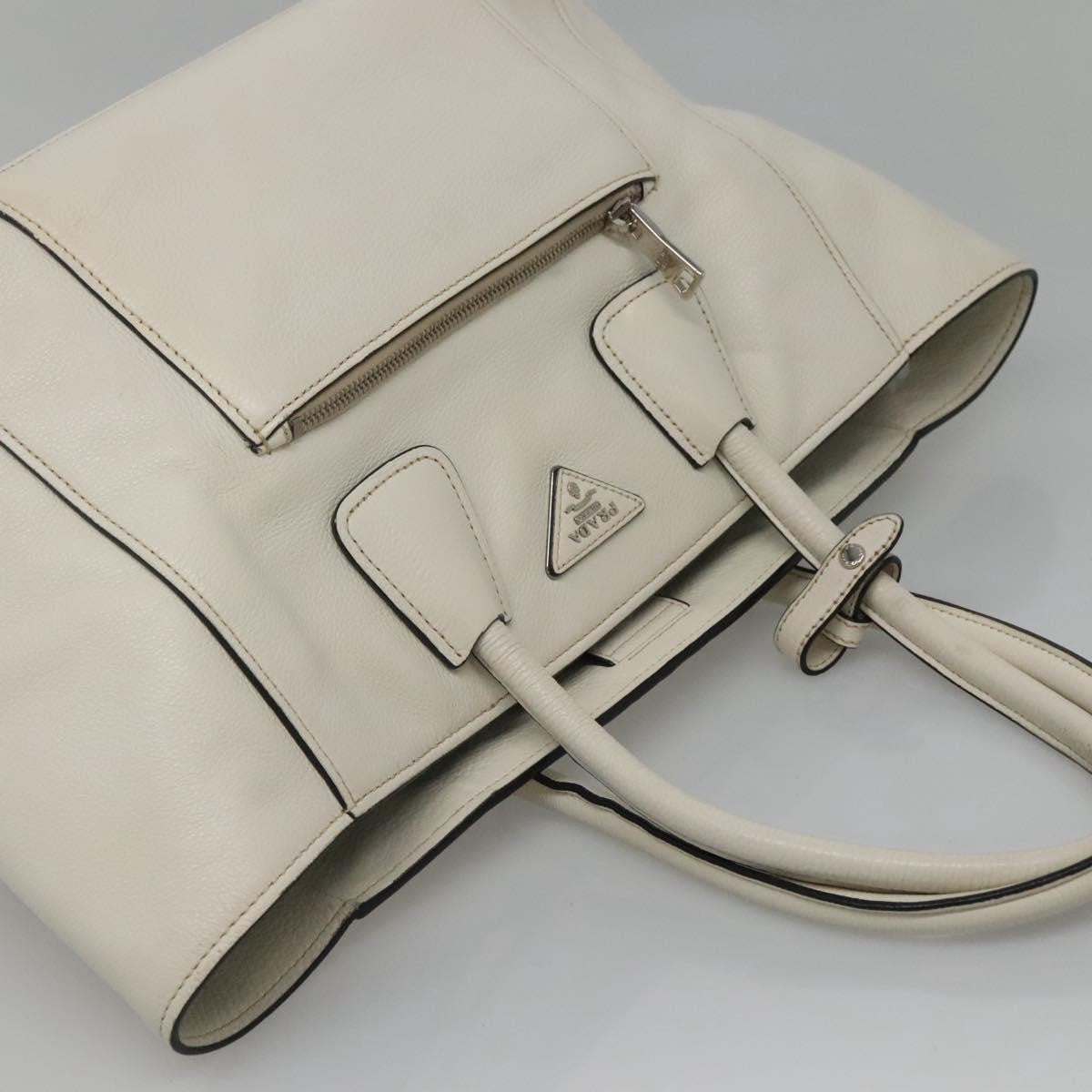 Prada Front Pocket Wing Convertible Tote Vitello Daino, WHITE, LEATHER, Tote bag