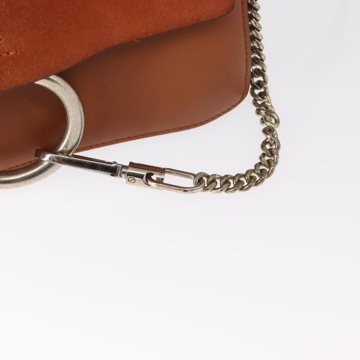 Chloe Faye Shoulder Bag Leather and Suede, BROWN, SUEDE, Shoulder bag