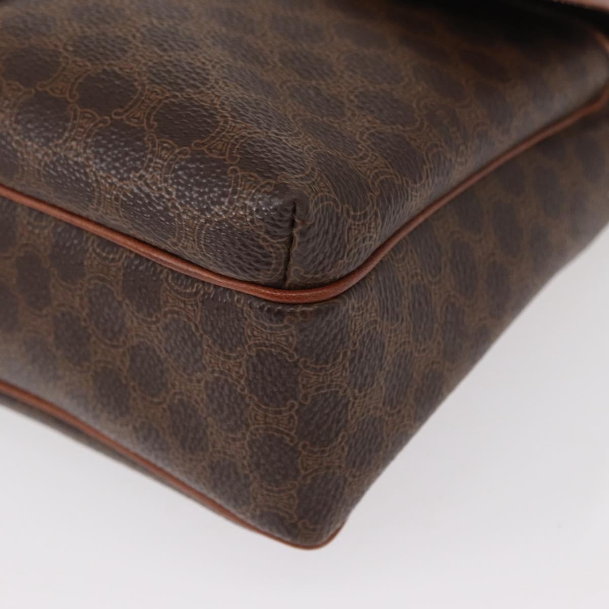 Celine Vintage Macadam Shoulder Bag Canvas and Leather, BROWN, CANVAS, Shoulder bag