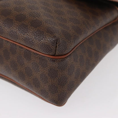 Celine Vintage Macadam Shoulder Bag Canvas and Leather, BROWN, CANVAS, Shoulder bag