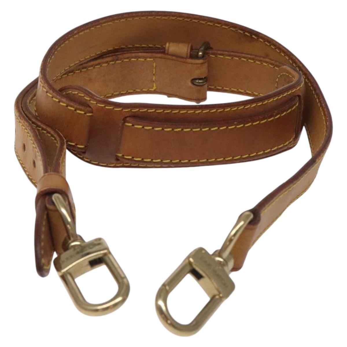 Louis Vuitton Adjustable Shoulder Strap Vachetta Leather, BEIGE, LEATHER, Straps