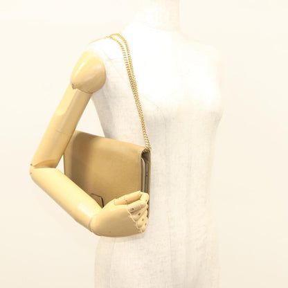 Christian Dior Vintage Honeycomb chain Canvas, BEIGE, LEATHER, Shoulder bag