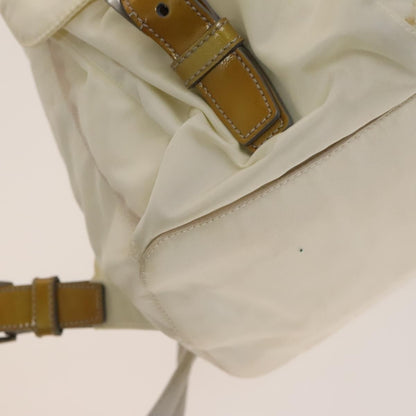 Prada Double Front Pocket Backpack Tessuto, WHITE, NYLON, Backpack
