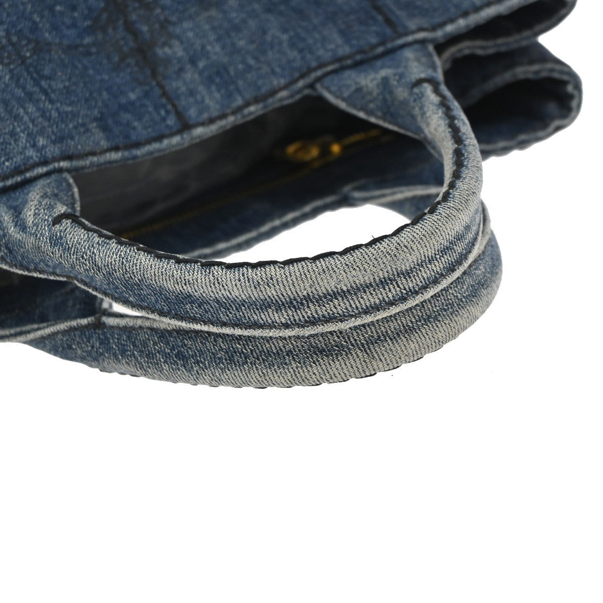 Prada Canapa Open Tote Denim, BLUE, DENIM_JEANS, Tote bag