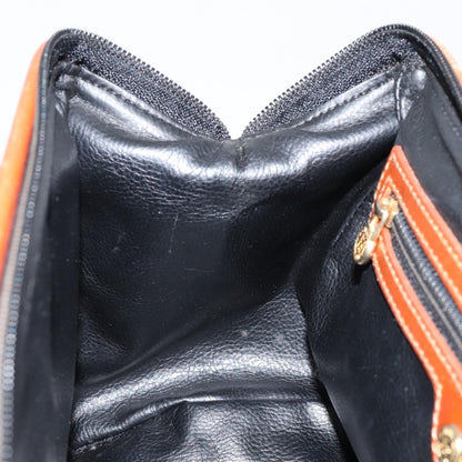 Fendi Vintage Pequin Convertible Boston Bag Coated Canvas, BLACK, CANVAS, Handbag