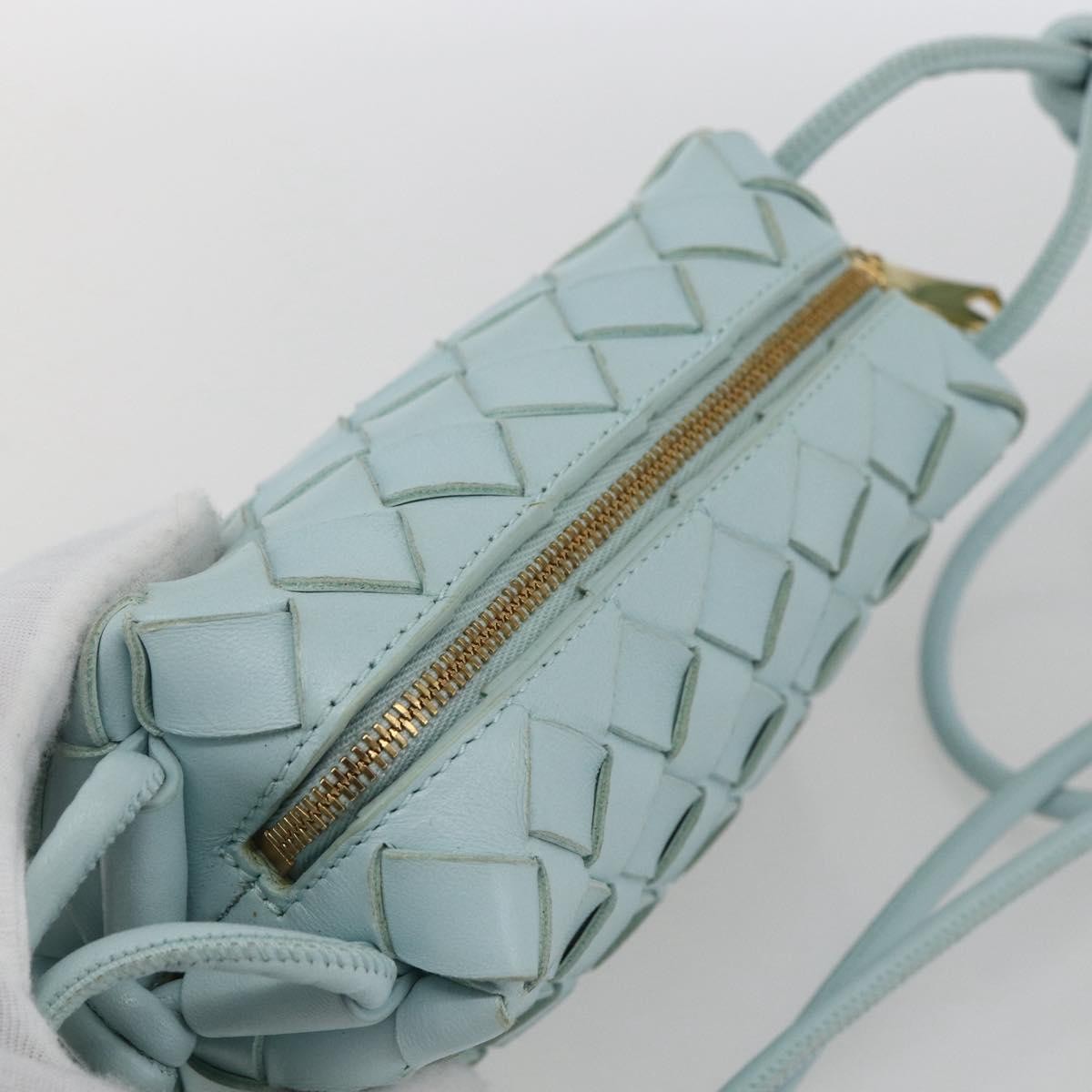 Bottega Veneta Loop Crossbody Bag Intrecciato Nappa, Blue, Leather, Shoulder Bag