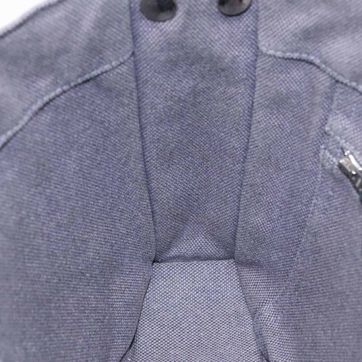 Hermes Sac Harnais Tote Toile and Leather, GRAY, CANVAS, Tote bag