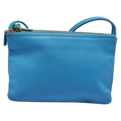 Celine Trio Crossbody Bag Leather, BLUE, LEATHER, Crossbody bag
