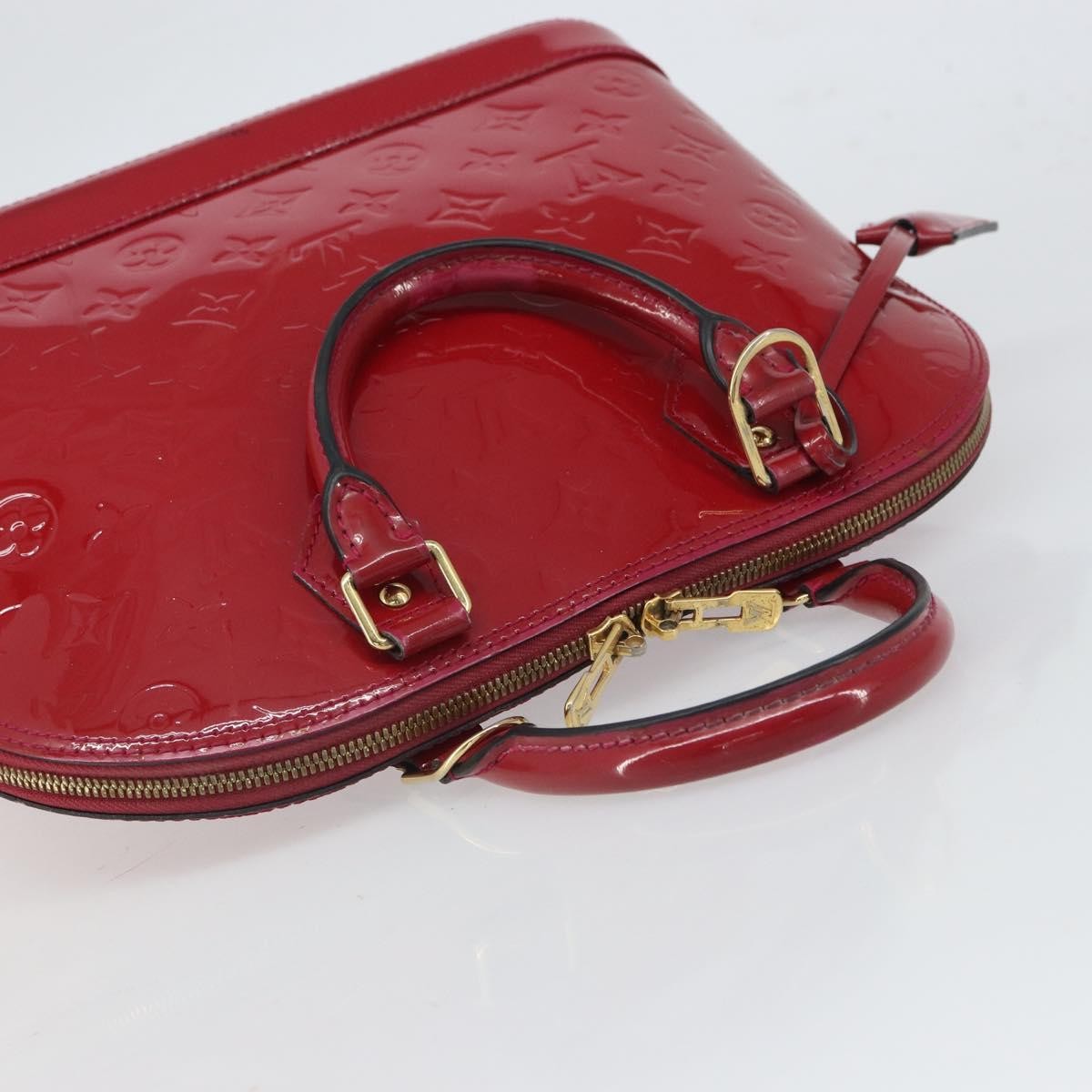 Louis Vuitton Alma Handbag Monogram Vernis, RED, PATENT_LEATHER, Handbag