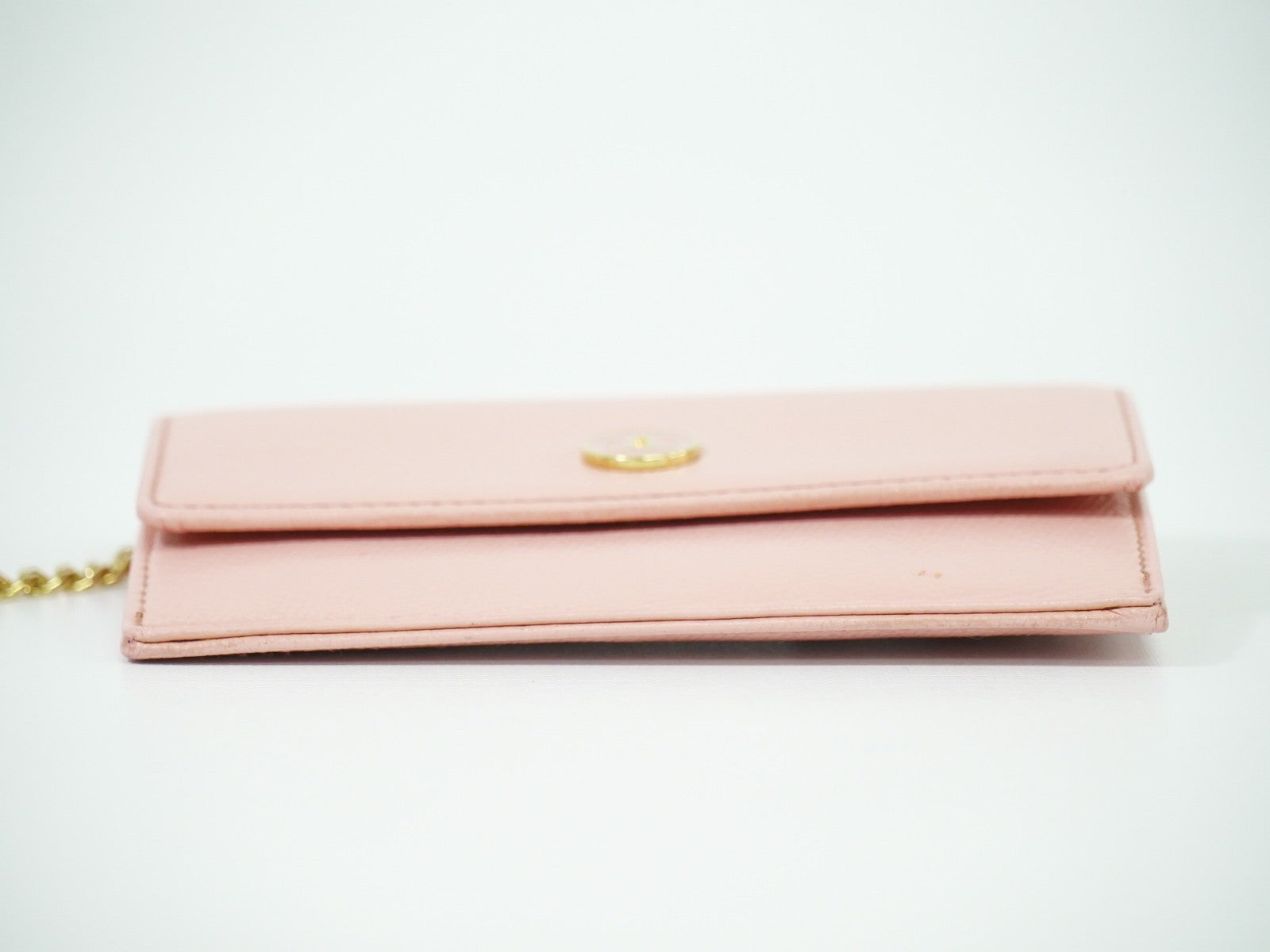 Chanel Coco bouton wallet Leather, PINK, LEATHER, Wallets