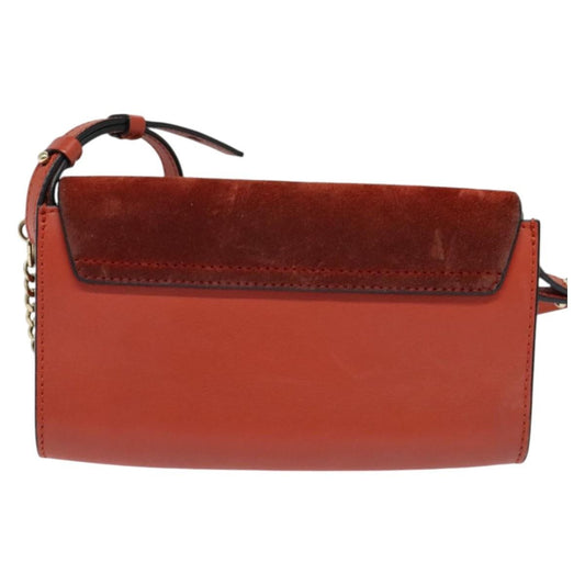 Chloe Faye Crossbody Leather and Suede, RED, SUEDE, Shoulder bag