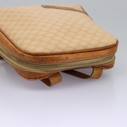 Celine Vintage Macadam Backpack Canvas and Leather, BEIGE, CANVAS, Backpack