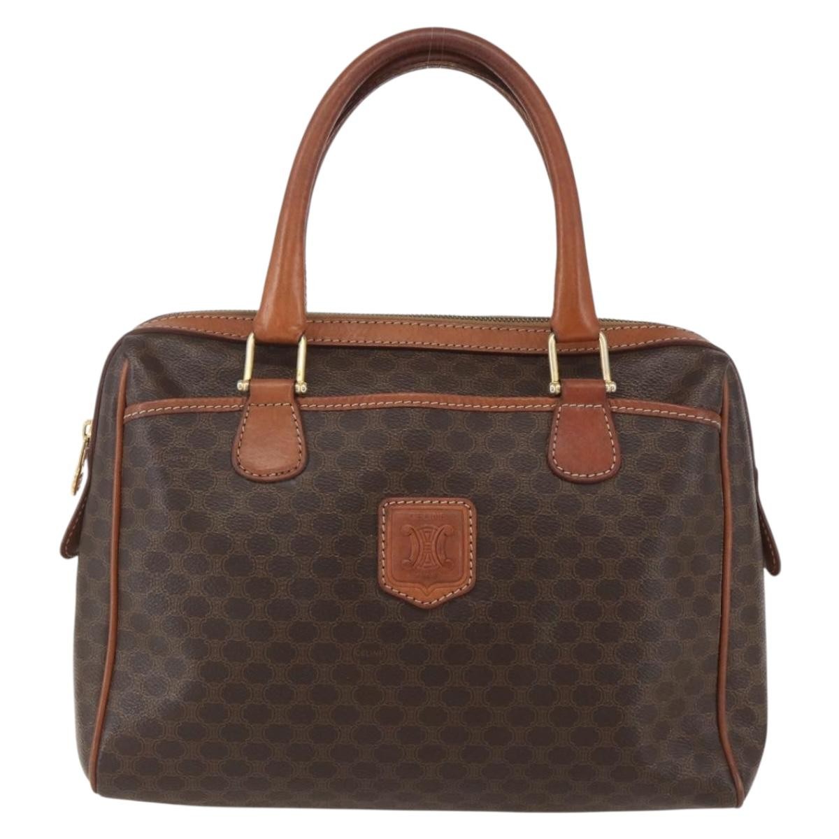 Celine Macadam Handbag Macadam with leather, BROWN, PVC, Handbag