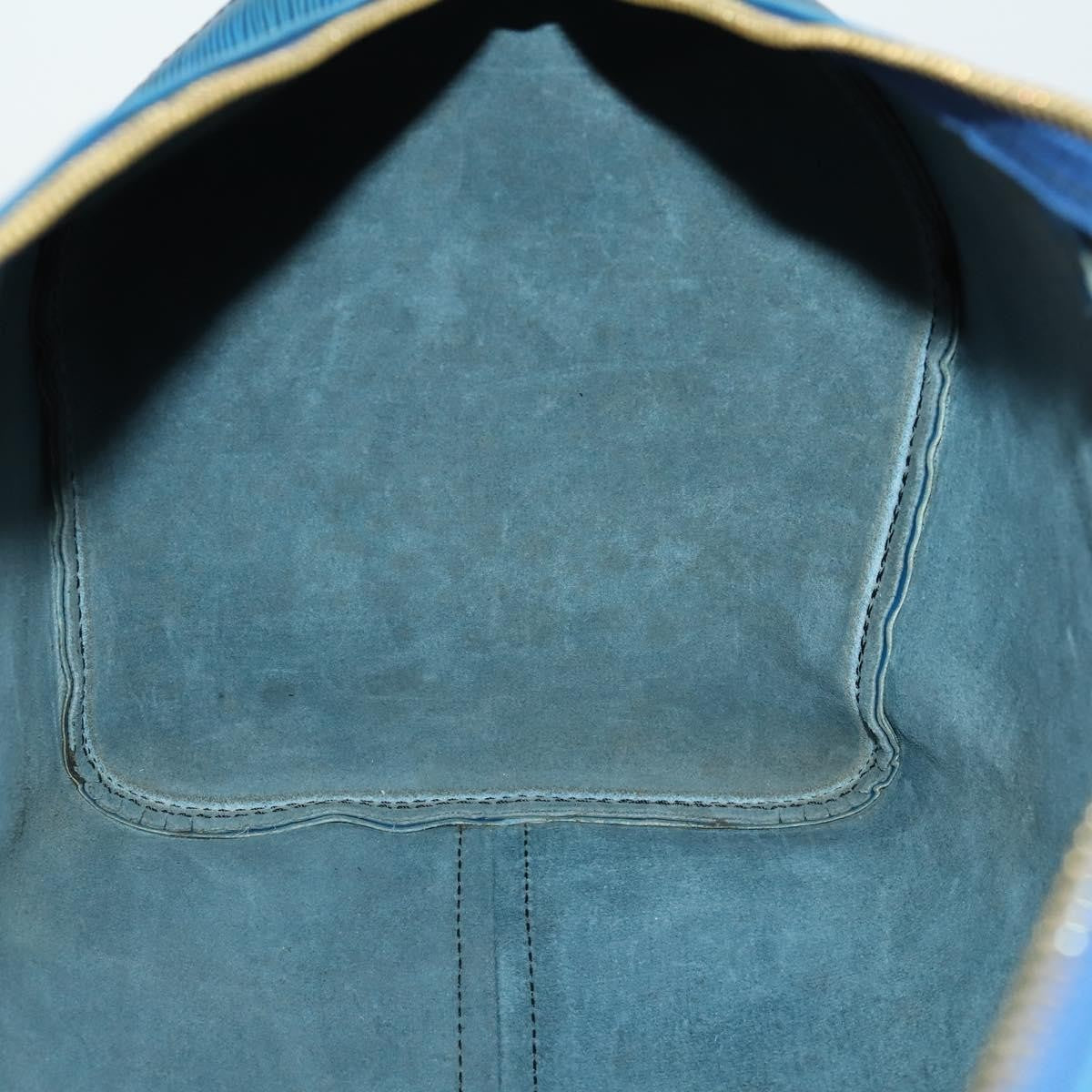 Louis Vuitton Keepall Bag Epi Leather, BLUE, LEATHER, Travel bag