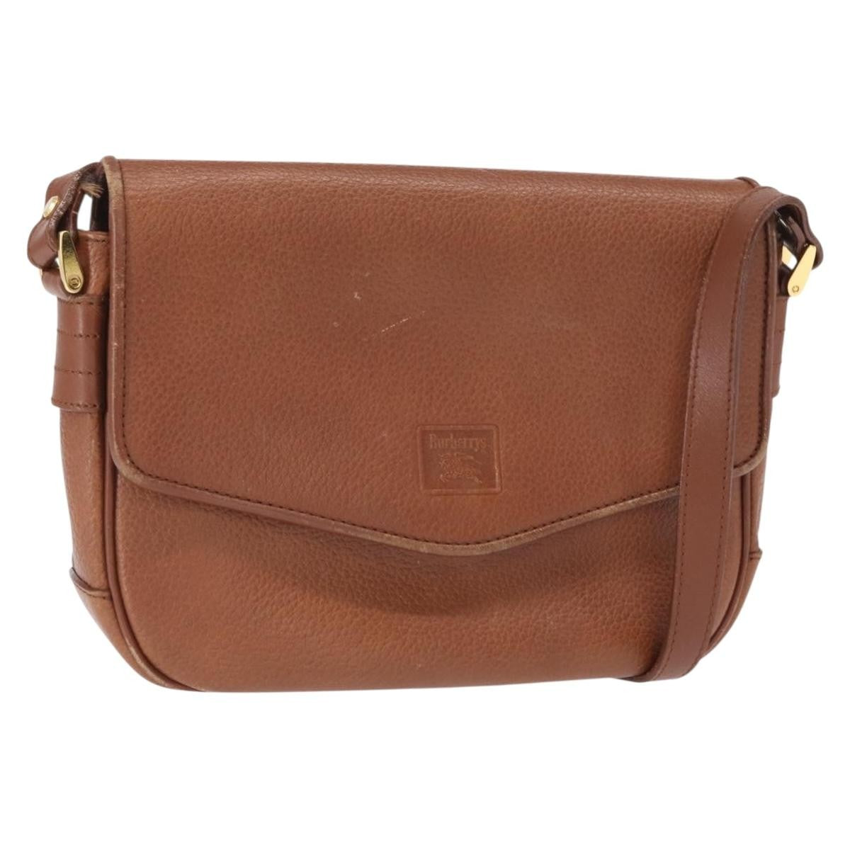Burberry Vintage Shoulder Bag Leather, BROWN, LEATHER, Shoulder bag