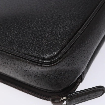 Gucci Zipped Pouch Leather, BROWN, LEATHER, Clutche & pouche
