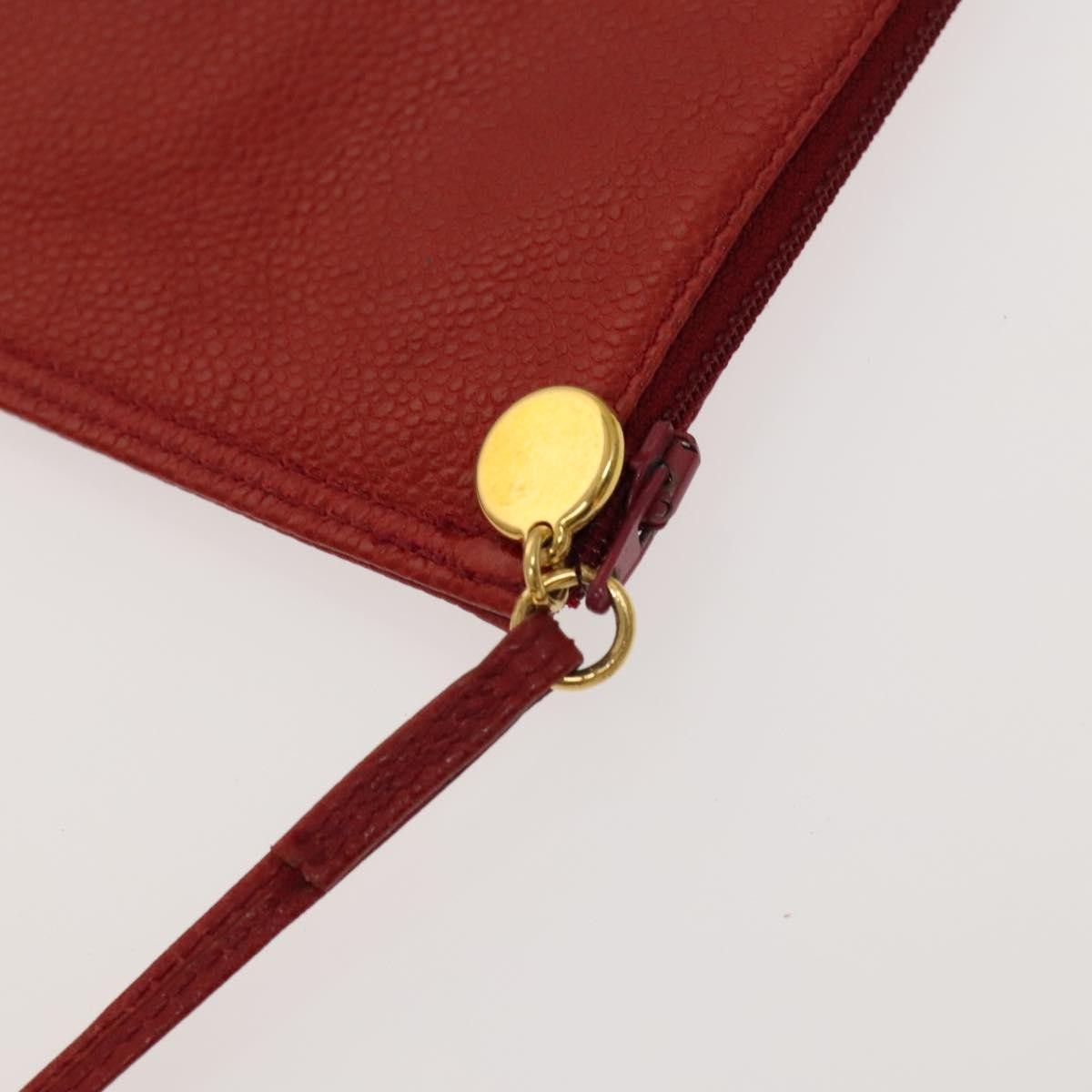 Chanel Triple CC Chain Shoulder Bag Caviar Leather, RED, LEATHER, Shoulder bag