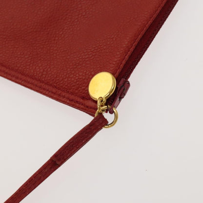 Chanel Triple CC Chain Shoulder Bag Caviar Leather, RED, LEATHER, Shoulder bag