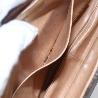 Celine Vintage Macadam Shoulder Bag Canvas and Leather, BROWN, CANVAS, Shoulder bag