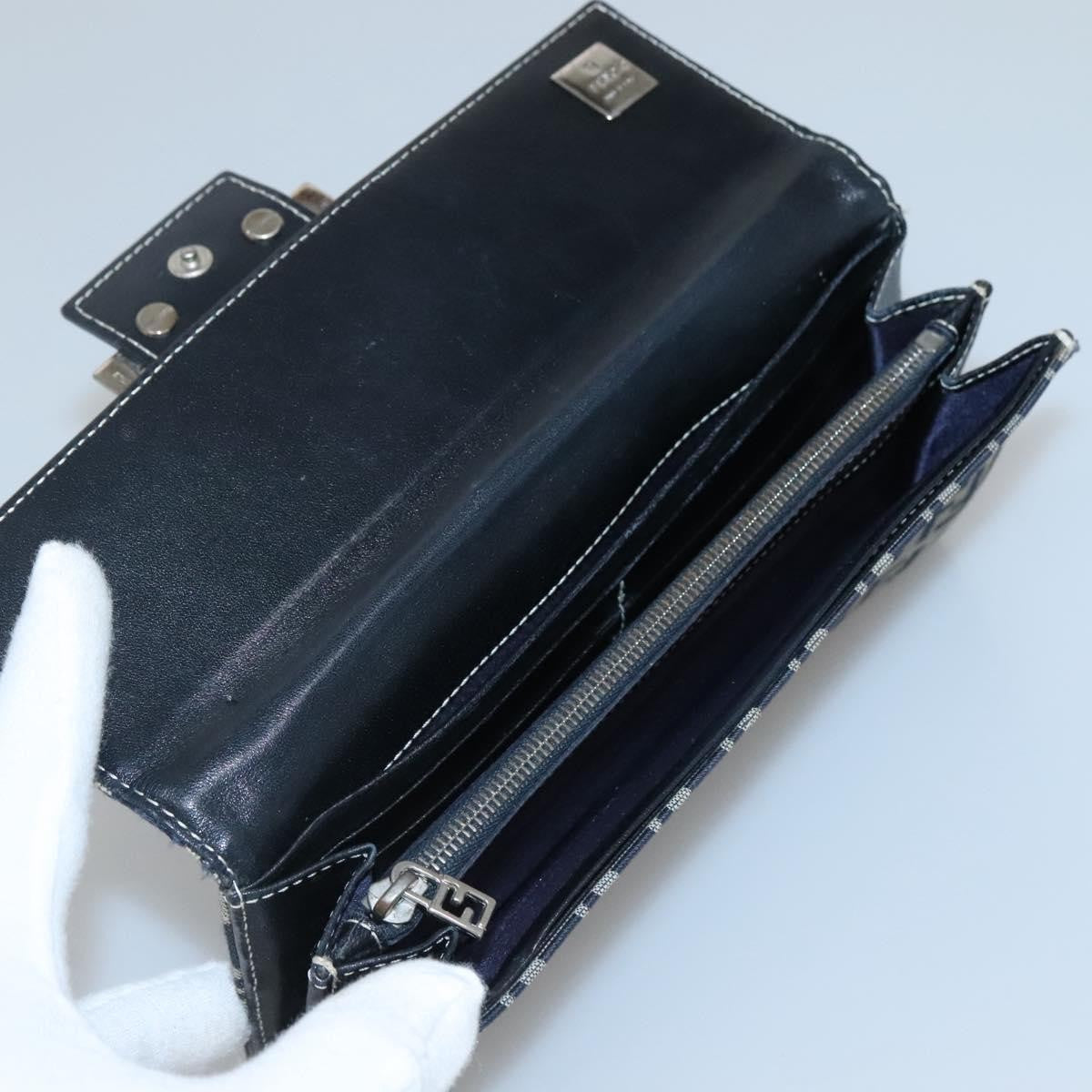 Fendi FF Continental Wallet Canvas, NAVY, CANVAS, Wallets