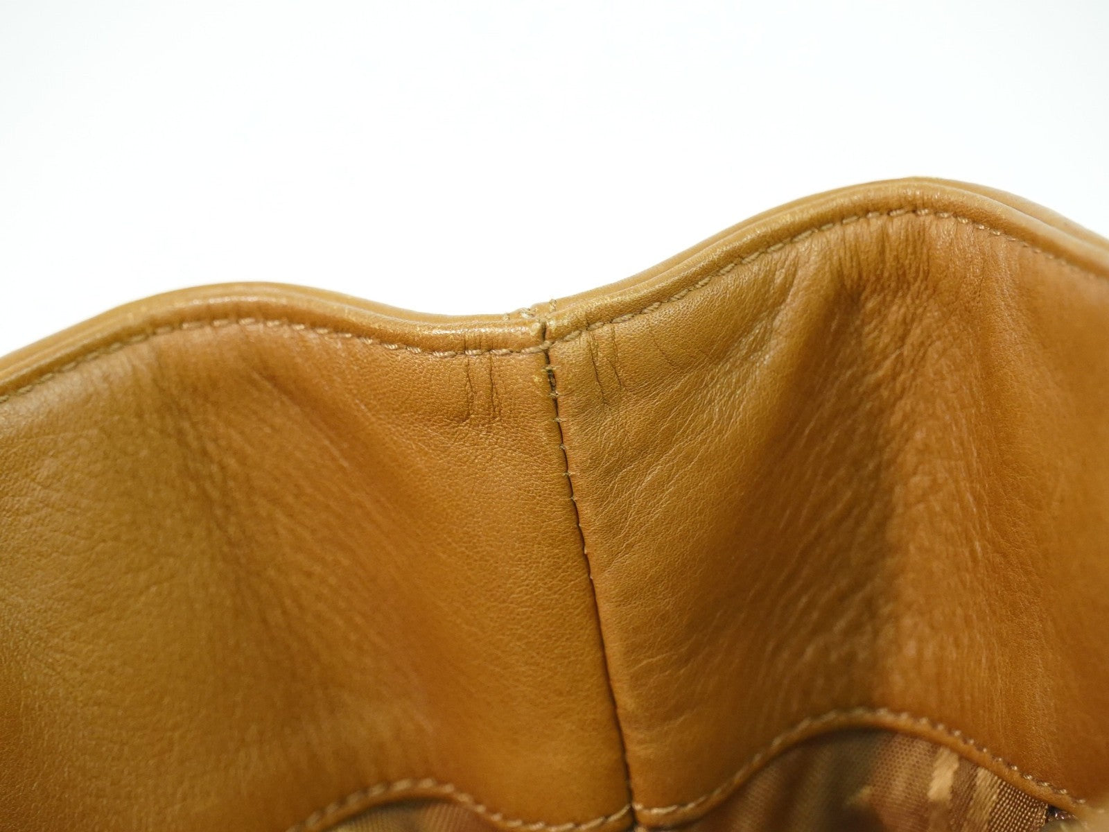 Chanel Vintage CC Tote Leather, BROWN, LEATHER, Tote bag